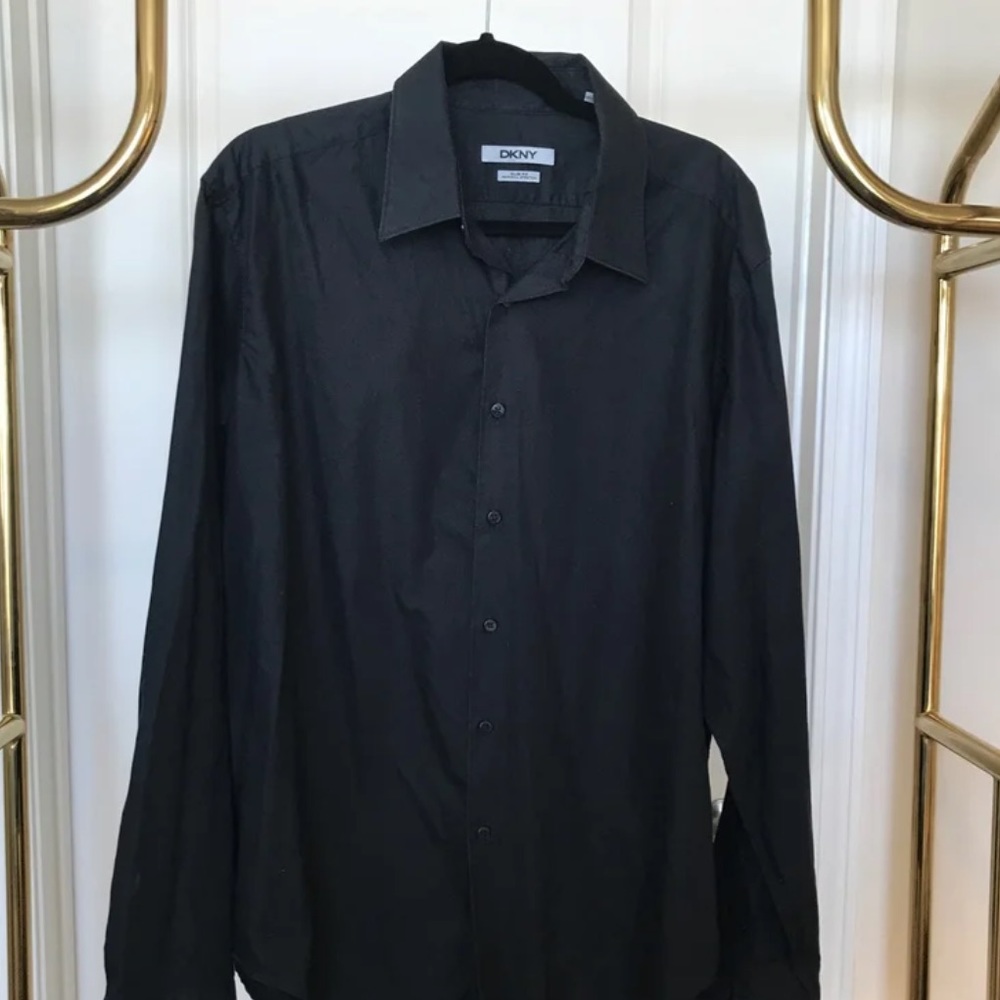 DKNY Black Button Down